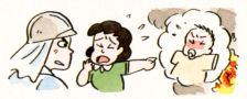 (イラスト)逃げ遅れた人がいるときは、近くの消防隊にすぐ知らせる