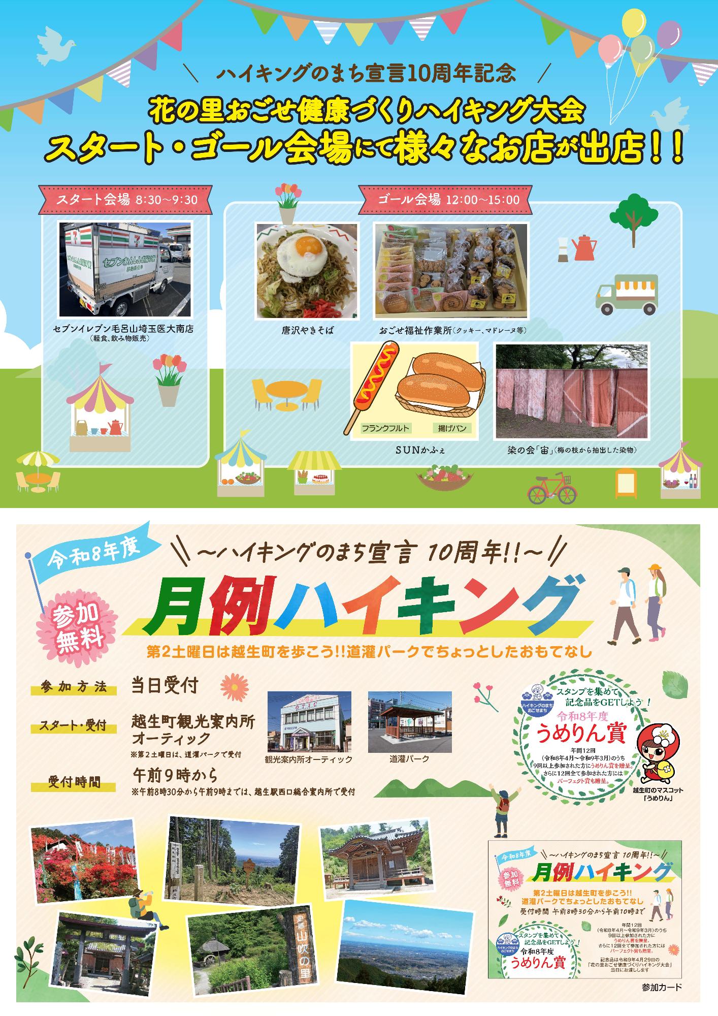 第26回花の里おごせ健康づくりハイキング大会裏面