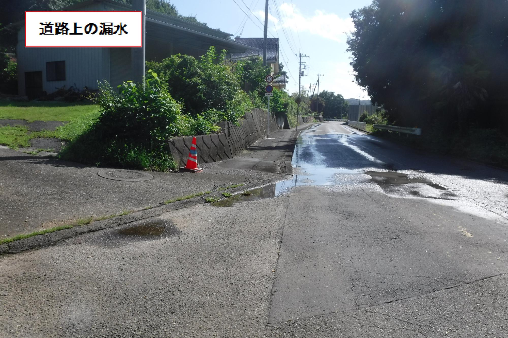 道路上の漏水