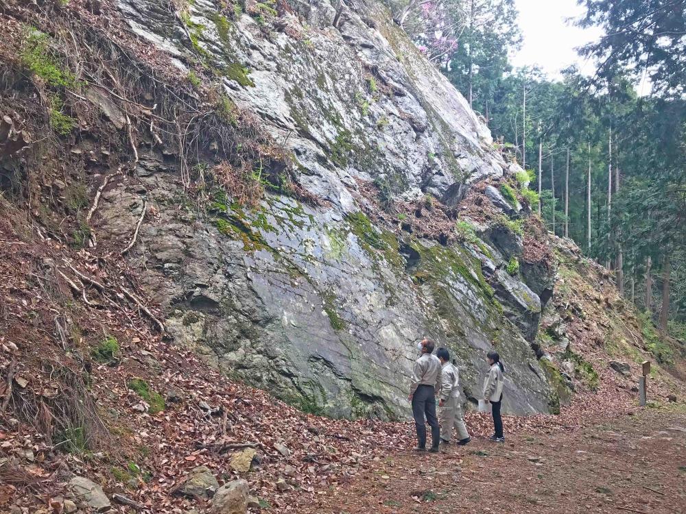 龍ヶ谷の障子岩（断層鏡肌）